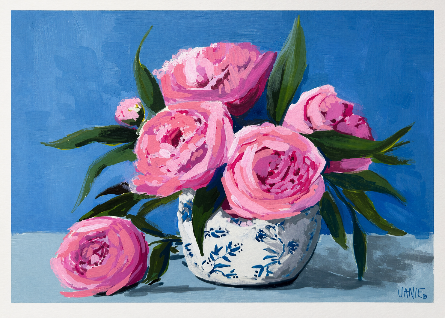 Peonies in Blue
