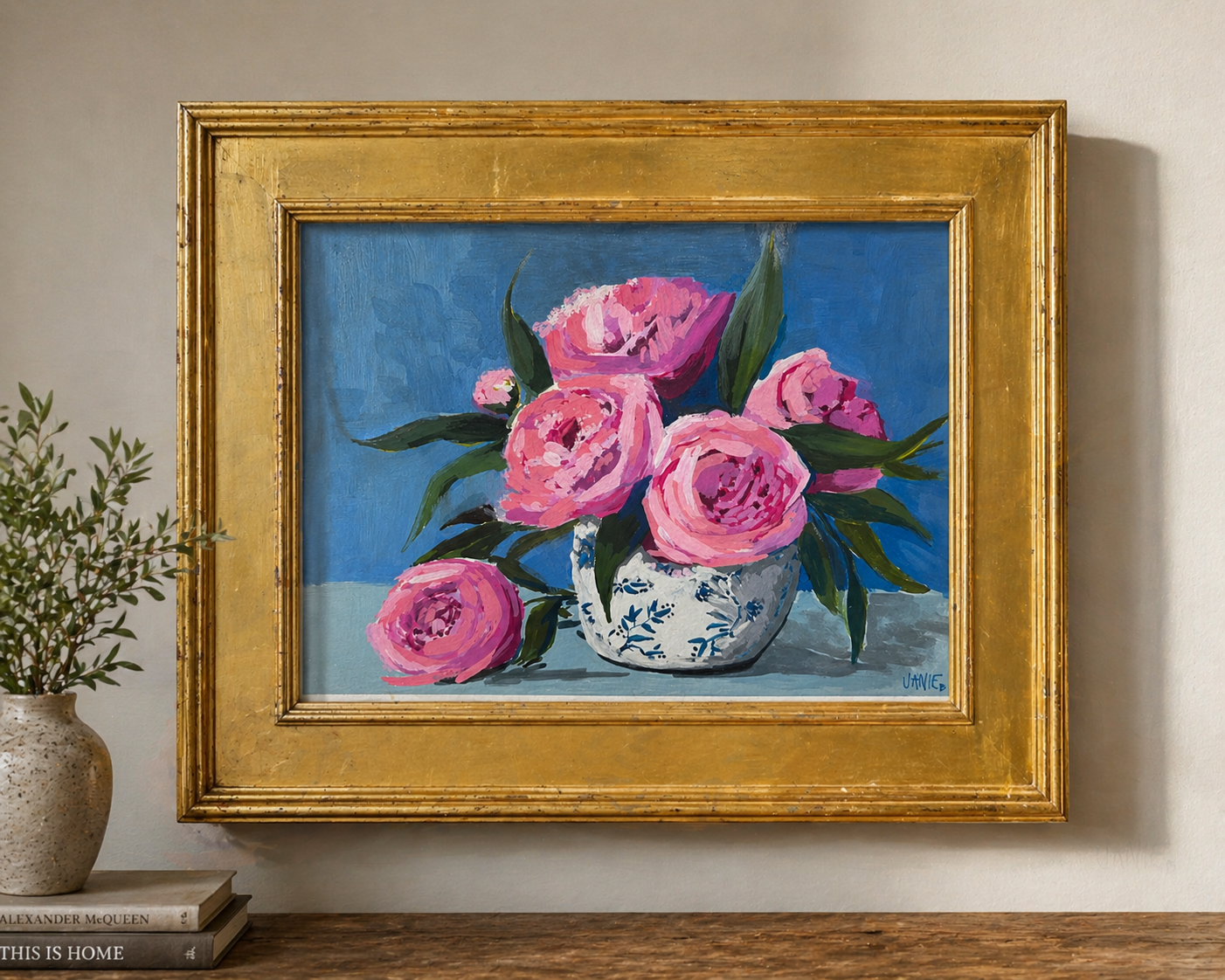 Peonies in Blue