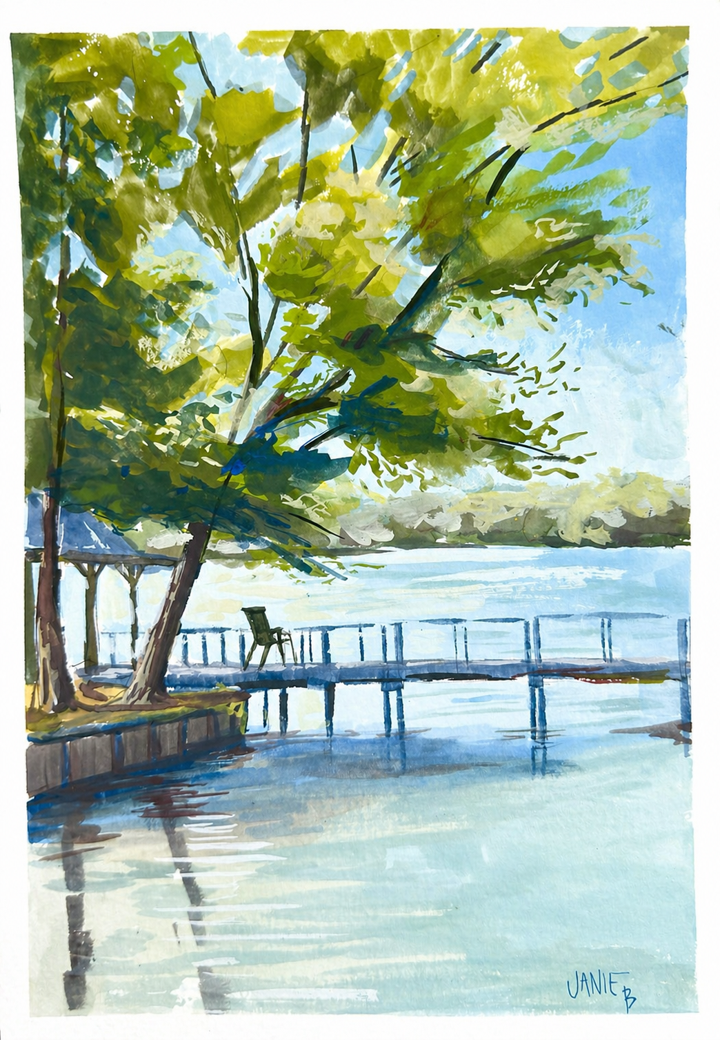 Deerhaven Lake | 7x10 gouache