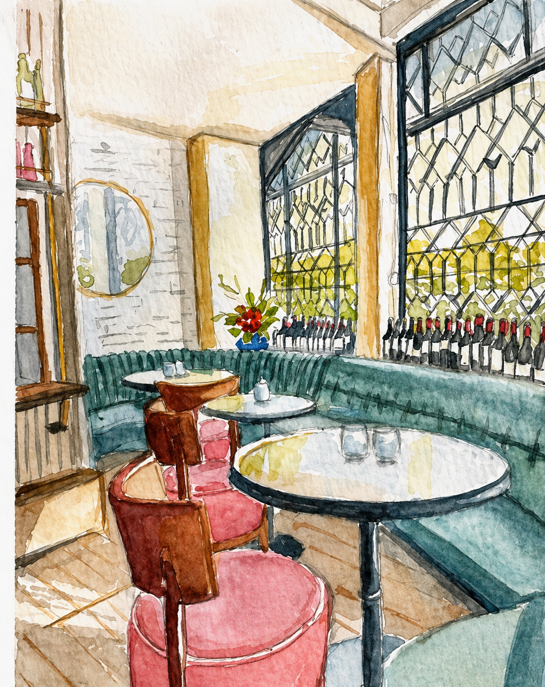 That London Cafe in Watercolor